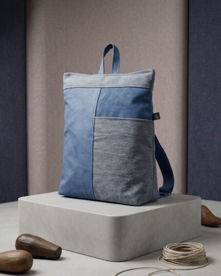 Anti-theft backpack. Artisan anti-theft backpack handmade in Barcelona, designed to offer safety and style in your everyday life. With the hidden closure on the back and a robust structure, it is perfect for moving around the city with peace of mind. This locally produced backpack combines functionality and unique design. It is made with resistant fabrics and neat finishes, designed for active women looking for a practical accessory, safe and beautiful. Ideal for travel, journeys by public transport or to take to work. Each piece is handmade in our workshop in Barcelona, in limited edition, following principles of sustainable fashion and conscious production. anti-theft backpack, handmade artisan backpack, backpack made in Barcelona, unique design, handmade product, safe and practical supplement, sustainable fashion Barcelona, backpack for active women, backpack of local production.