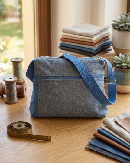 Bossa de mà artesana feta a mà in Barcelona, with an original and timeless design that combines functionality and style. Made in a small workshop with quality fabrics and great care for details, is a unique piece designed for women who value craftsmanship and sustainable fashion. This bag is ideal for everyday use or to give a special touch to your looks. The interior is lined and has pockets to keep everything organized. It is made in limited edition, following local and responsible production criteria. A practical complement, elegant and with its own personality, created in Barcelona to offer you a different alternative to conventional fashion. bossa de mà artesana, bossa feta Barcelona, bossa original per dona, sustainable fashion Barcelona, local craft product.