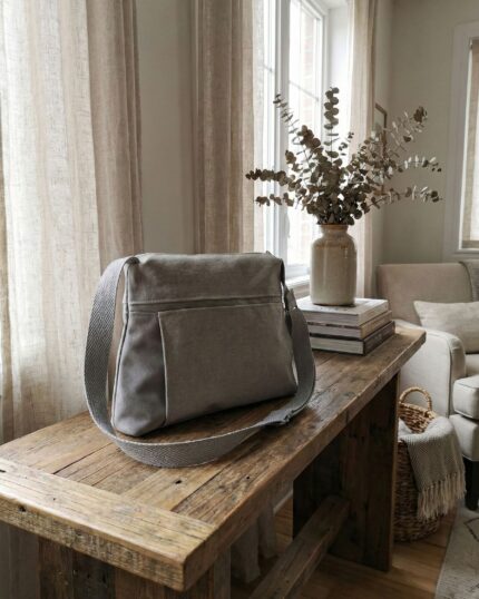 Bossa de mà artesana feta a mà in Barcelona, with an original and timeless design that combines functionality and style. Made in a small workshop with quality fabrics and great care for details, is a unique piece designed for women who value craftsmanship and sustainable fashion. This bag is ideal for everyday use or to give a special touch to your looks. The interior is lined and has pockets to keep everything organized. It is made in limited edition, following local and responsible production criteria. A practical complement, elegant and with its own personality, created in Barcelona to offer you a different alternative to conventional fashion. bossa de mà artesana, bossa feta Barcelona, bossa original per dona, sustainable fashion Barcelona, local craft product.