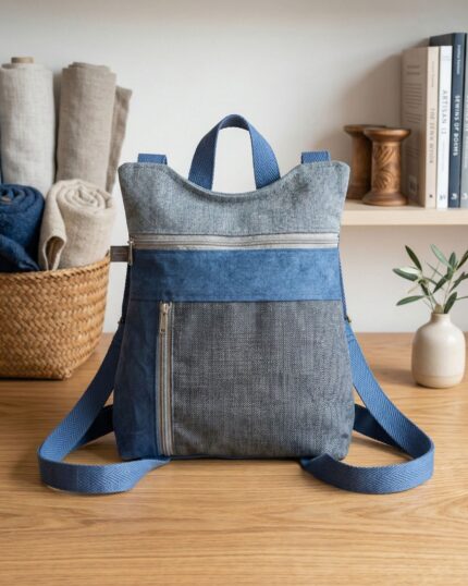 and pocket the backpack. GINA is a Convertible Anti-Theft Backpack: Security and Urban Style This garment is the perfect combination between an elegant shoulder bag and a security backpack. Designed for everyday life in the city, Its handle system allows you to change modes of transport immediately: use the short handle to carry it under your arm or the adjustable handles for maximum comfort as a backpack. Front Design and Exterior Safety Design Detail: The front part stands out for its visual cleanliness, incorporating a vertical pocket with hidden zipper under a small side flap, ideal for quick but discreet access objects. Anti-theft access: The main compartment is located on the back, being totally protected against your back while you wear it, avoiding unwanted openings. Vertical utility pocket: Additionally, On the back it includes a second vertical zipper that allows you to quickly take out and put in small items without having to take off the backpack.. Organized Interior The internal space is designed to maintain order and functionality: Zippered compartment: A closed space inside for smaller or personal items. Tape with carabiner: Includes an integrated strap to hold keys, ensuring that they are always located and within reach as soon as you open the bag. Versatility in a single movement No complicated strap changes necessary. Simply choose the handle you need at all times: Its self-supporting structure makes the transition between bag and backpack natural and fluid. (31 cm ample x 37 cm all x 13 cm fons)